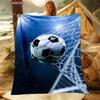 Football Theme Cartoon Soft Flannel Blanket for Bed Bedroom Sofa Picnic Throw Blanket for Cover Outdoor Leisure Nap Office Gifts