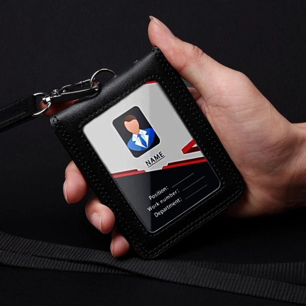 Cowhide Leather Doctors Badge Holder with Lanyard Work Card Case ID Card Holder  Office Supplie