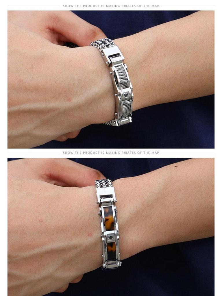 Men's Titanium Steel Motorcycle Chain Bracelet - Rock Style Accessories