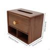Wooden Tissue Box with Compartments Smooth for Living Room
