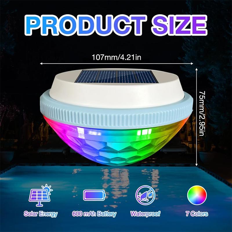 Zonne-drijvende zwembadverlichting, waterdichte vijverlampen met RGB-kleurwisseling voor decoratie van zwembaden, tuinpaden