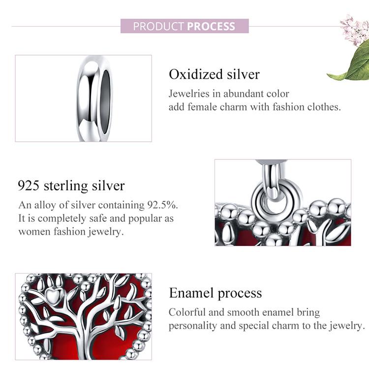 Bamoer 925 Sterling Silver Pendant Charm Fit for Original Tree of Bracelet Necklace DIY Jewelry