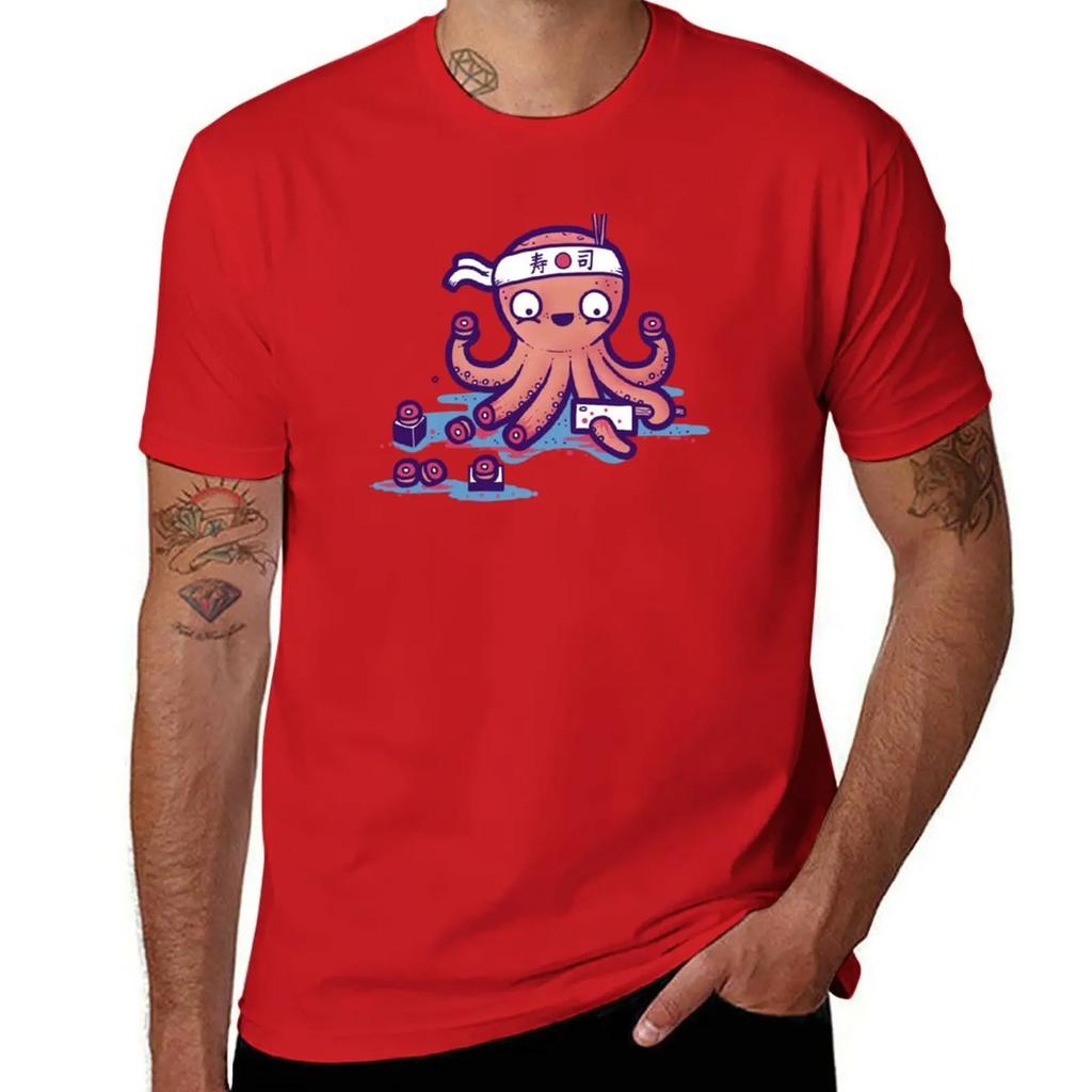 Octosushi TShirt Short sleeve tee blue archive blacks plus size men clothing
