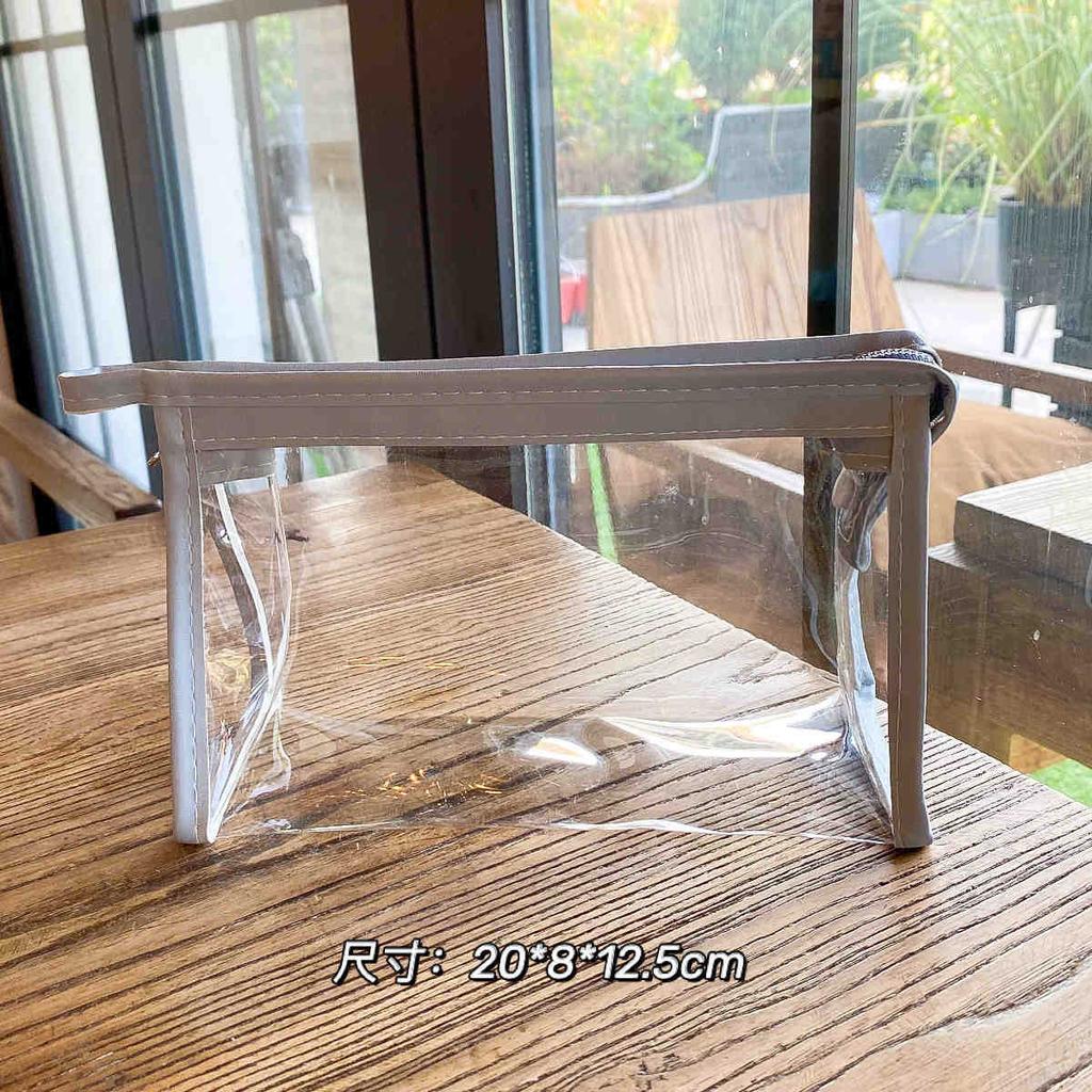 Transparent PVC large-capacity pencil case Student stationery Pencil case ins Wind storage bag DIY girl cosmetic bag