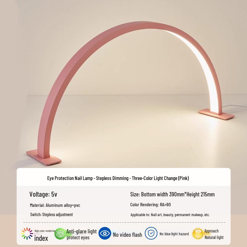 Creative Half-Moon LED Desk Lamp for Beauty Salons and Nail Art