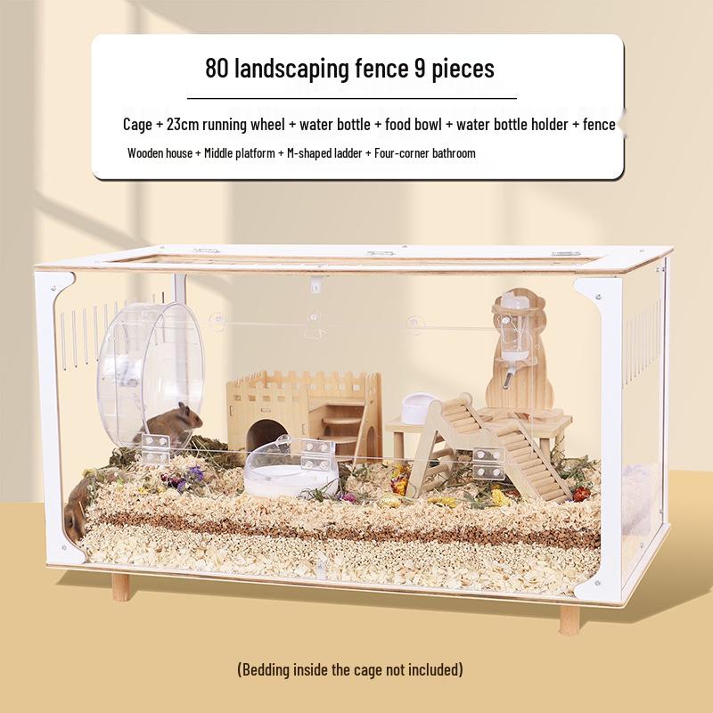 Golden Hamster Luxury Villa - Large Acrylic Cage, Starry Sky Design
