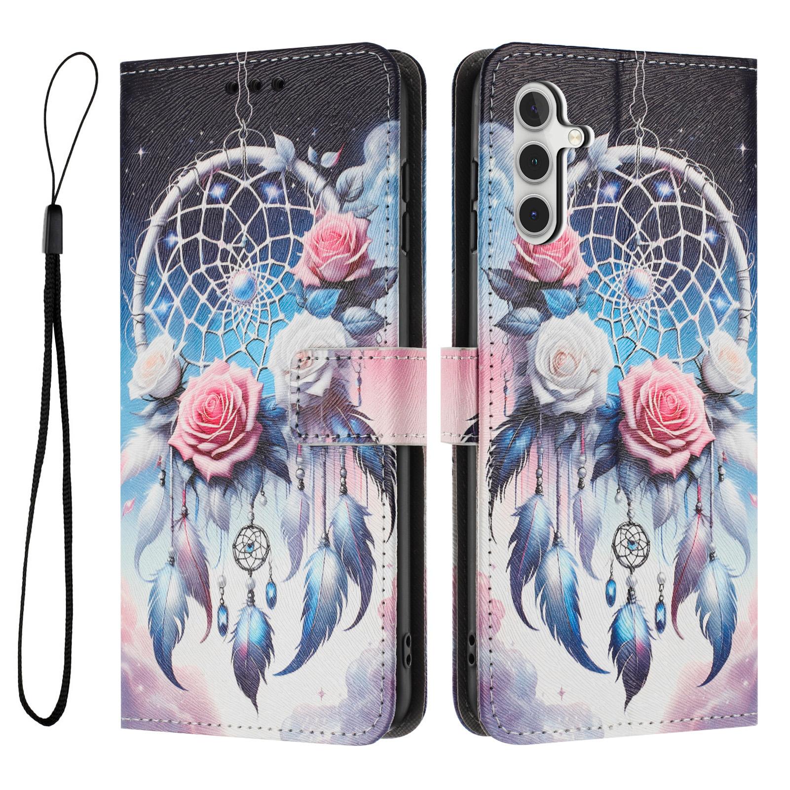 

YX-2501 For Samsung Galaxy A05s 4G Case Pattern Printing PU Leather Wallet Phone Cover with Lanyard Flower Wind Chime