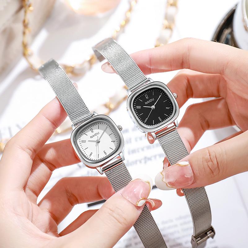 Korean Style Mesh Band Women's Quartz Watch - High-End, Niche, Waterproof Design for Ladies and Students
