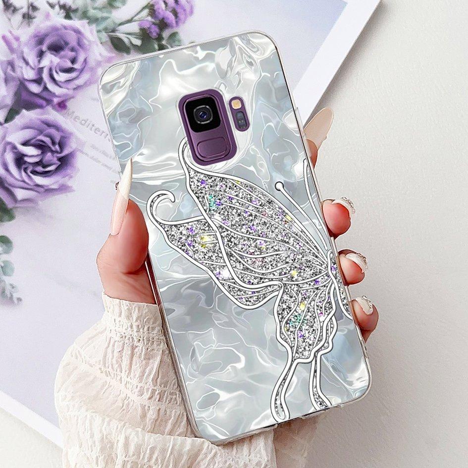 For Samsung Galaxy S9+ S9 Plus Case SM-G965F Cute Love Heart Strawberry Soft Silicone Cover on Samsung S9 S 9 SM-G960F TPU Coque