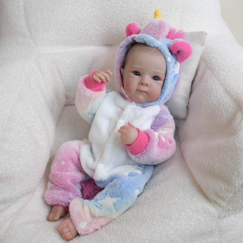 Original Brand 48cm Reborn Dolls Bettie Full Silicone Body Newborn Dolls with Exquisite 3D Painting Visible Venous Blood Simulation Doll Kid Xmas Gift