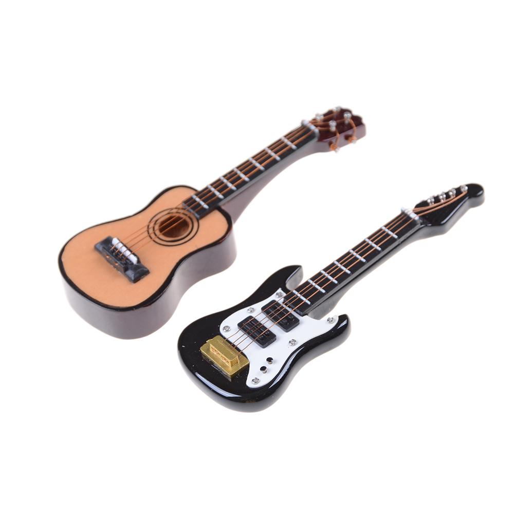 1PCS Figurines 1/12 Scale Dollhouse Miniature Guitar Violin Instrument DIY Part for Home Decor Kids Gift