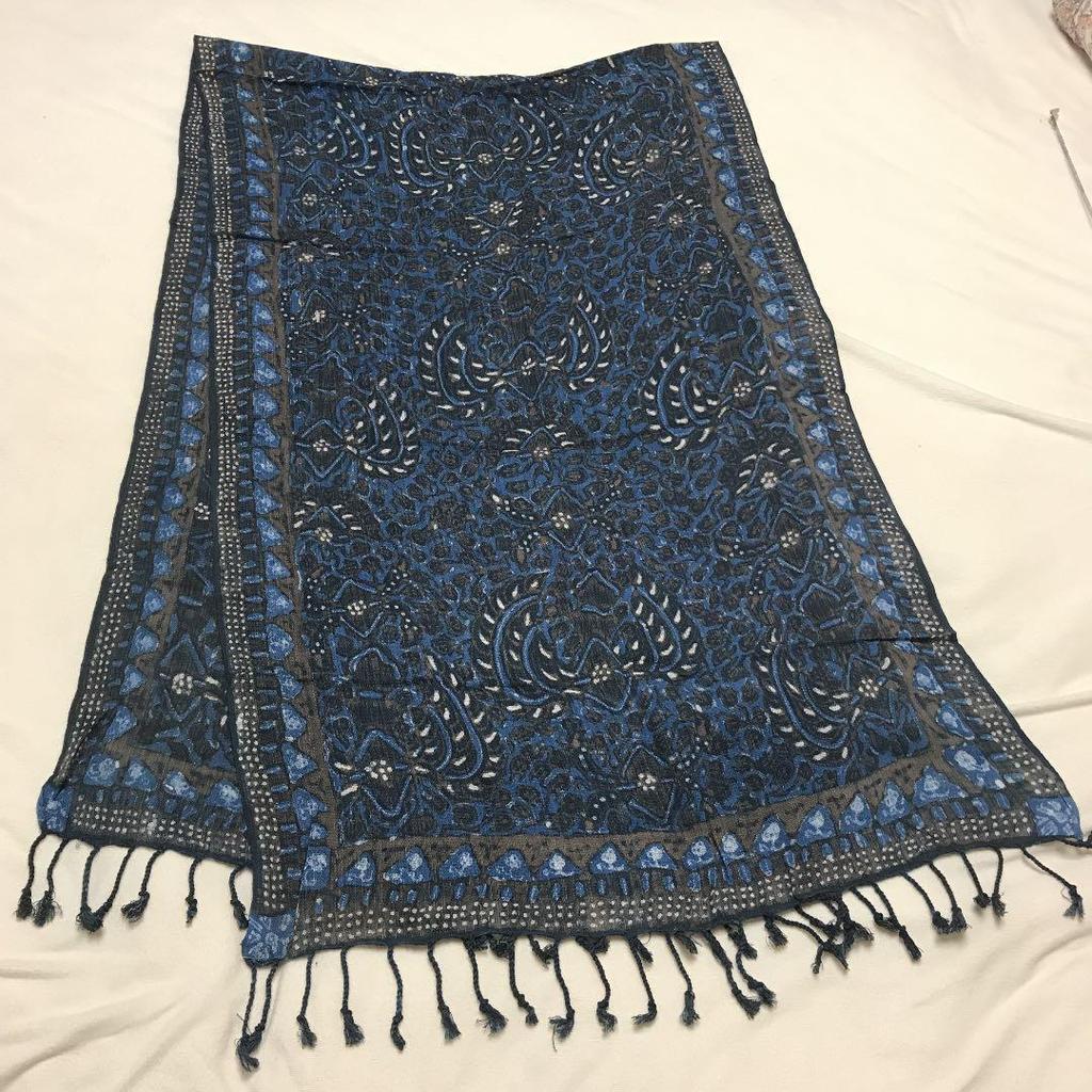 Used Stall, indigo-dyed, Sogayuzen mixed, hand-painted batik, wax-resist dyed stall