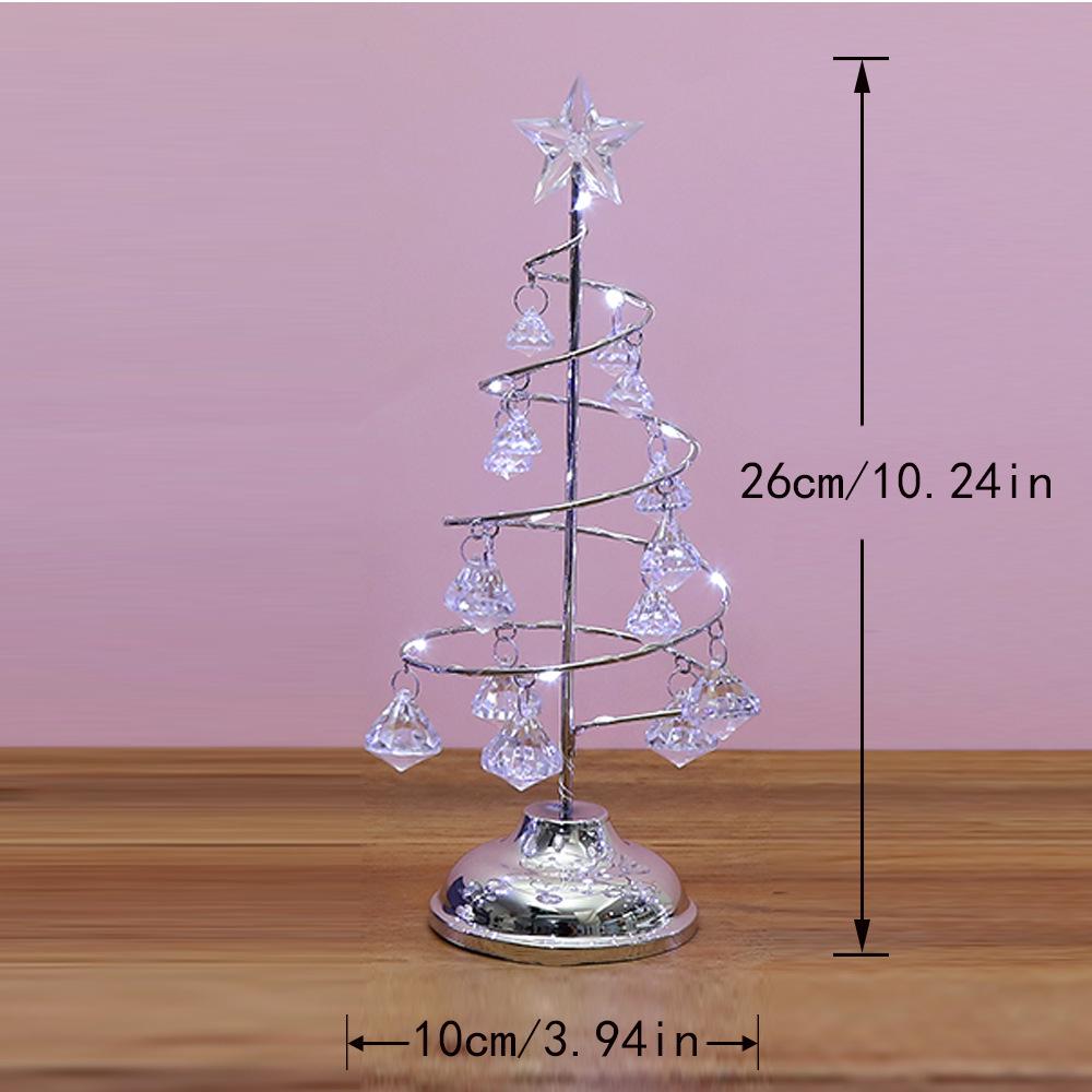 LED Iron Art Diamond Christmas Tree Ornaments - Decorative Desktop Lights
