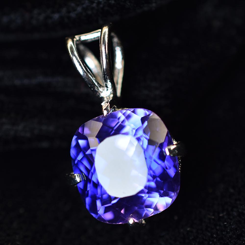 14.75 Ct Ceylon Blue Sapphire 925 Sterling Silver Pendant Natural Certified