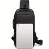Men'S Anti-Theft Password Lock Chest Bag - Adjustable Shoulder Strap, Crossbody And Single Shoulder Bag, Casual Street Style
