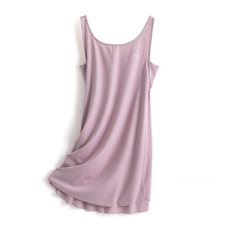 Vest Nightdress Women Summer Ice Silk Sleeveless Suspenders Comfortable Casual Pajamas Homewear Clothes Chic Trend