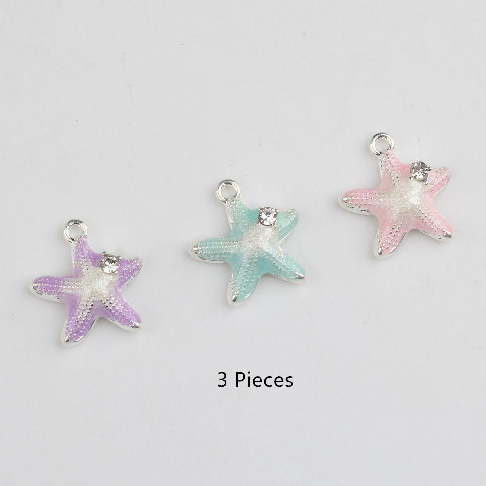 Dripping Oil Cute Fish Women Necklace Pendant Hand Bracelet Girl Diy Starfish Hanging Earrings Accessories