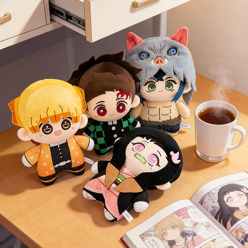 Large Sitting Pose Demon Slayer Plush Dolls - Tanjiro, Nezuko, Inosuke Gift