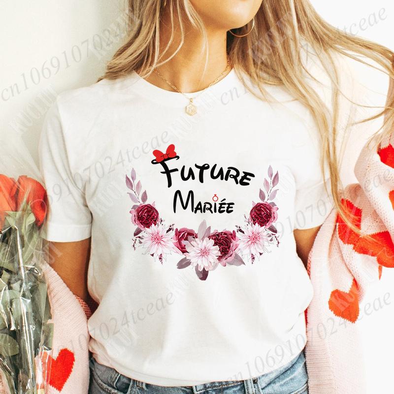 French Bridal Wedding Team Bride Tops Women Bachelorette Party Tshirt Future Bride Bridesmaid T-shirt Single Farewell EVJF Tees
