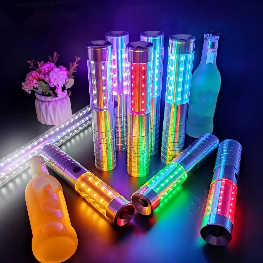 Rechargeable Handheld Strobe Lights Light Flash Colorful LED Strobe Baton Gold Silver Champagne Bottle Sparklers Club Bar