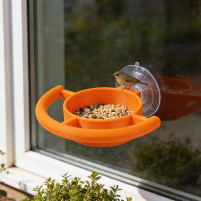 Window Suction Cup Bird Feeder Clear Plastic Tray for Fruit Jelly Seeds Easy Install Clean Outdoor Feeder for Backyard Bird Watching