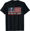 In God We Trust Vintage USA Flag Cross Patriotic Christian T-Shirt