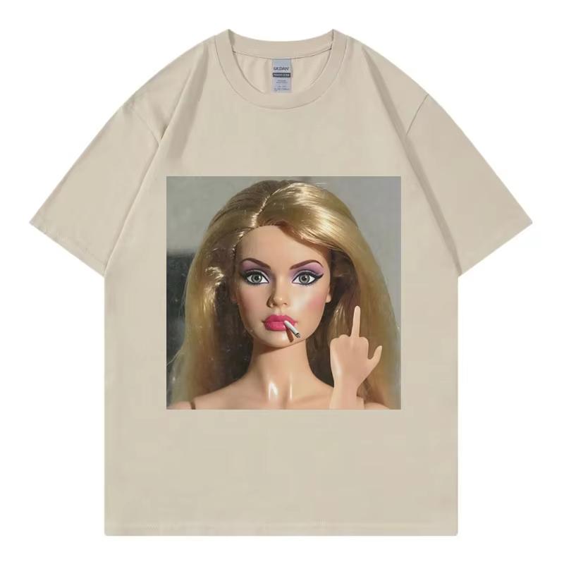 Disgusting Doll Face Funny Meme Graphic T Shirts Unisex Women High Street Fashion Trend Tshirt Summer Casual Losoe Cotton Tshirts