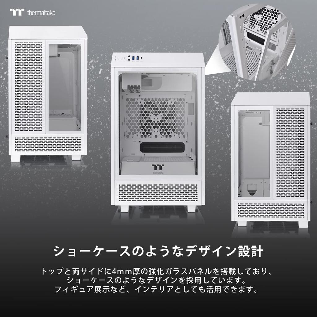 Thermaltake The Tower 100 Snow Edition Mini Tower PC Case with 3 Tempered Glass Panels CS8081 CA-1R3-00S6WN-00