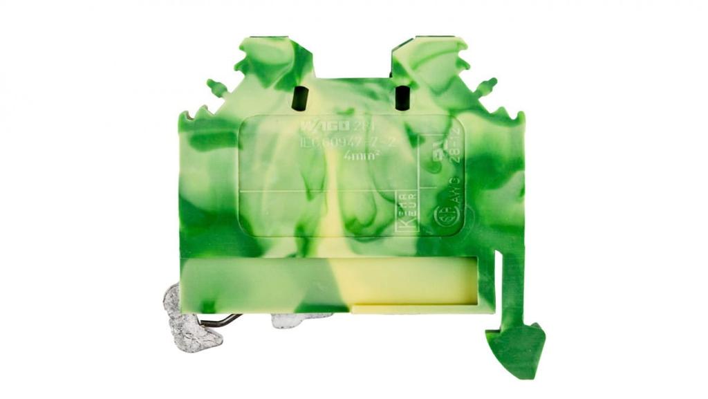 Protective Busbar Connector 4mm2 Yellow-Green 281-107