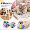 Interactive Plush Cat Toy Ball with Bell Durable Soft Texture for Pet Play and Entertainment Suitable for Indoor Use