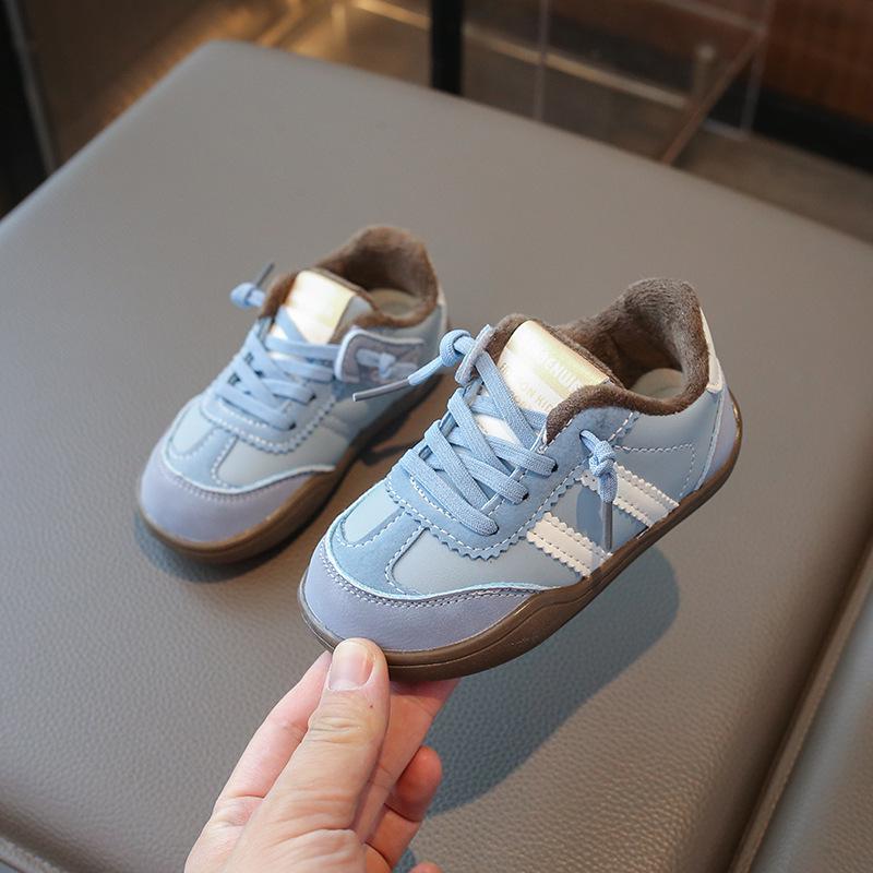 2025 Autumn/Winter Fleece-Lined Sports Shoes for Kids Aged 3-6: Girls' German Trainers & Boys' Casual Shoes