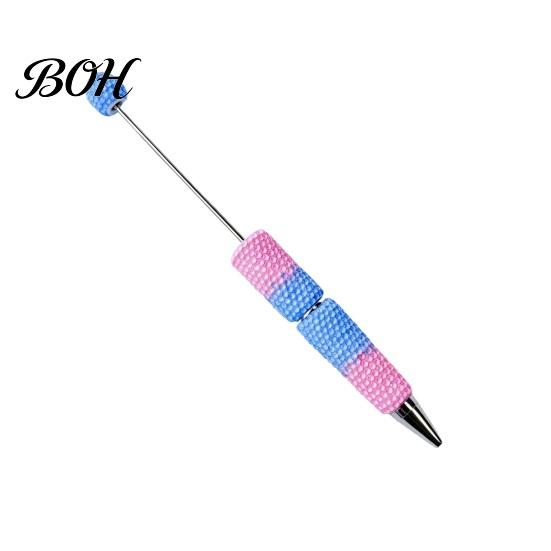 Beadable Ballpoint Pens DIY Pen, Colorful Fancy Beaded Crafting Gift for Students, Party Favors, Creative Office Supplies Novelty Rainbow
