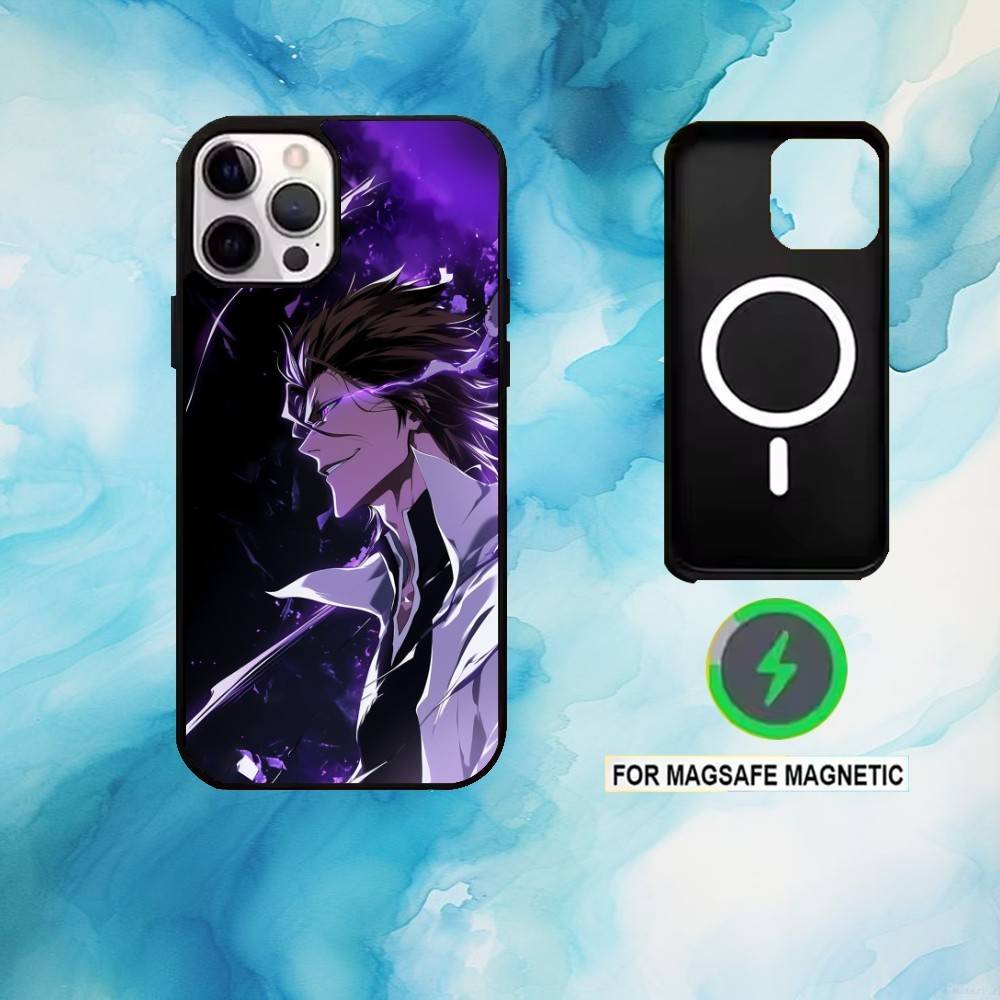B-Bleach Anime Aizen Phone Case For iPhone17,16,15,14,13,12,11 Plus,Pro Max Magnetic For Magsafe Wireless Charging
