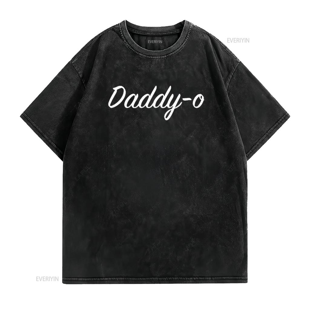 Mens Daddy o T shirt for the Dad Grandpa Papa Father s Day Black 3X Large vintage Washed fashion streetwear Casual