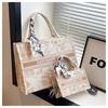 Portable tote bag women's new letter-printed shoulder large bag, foreign-style versatile casual messenger bag