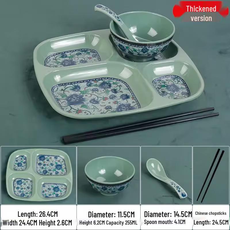 A5 Divided Melamine Cafeteria Tray Set