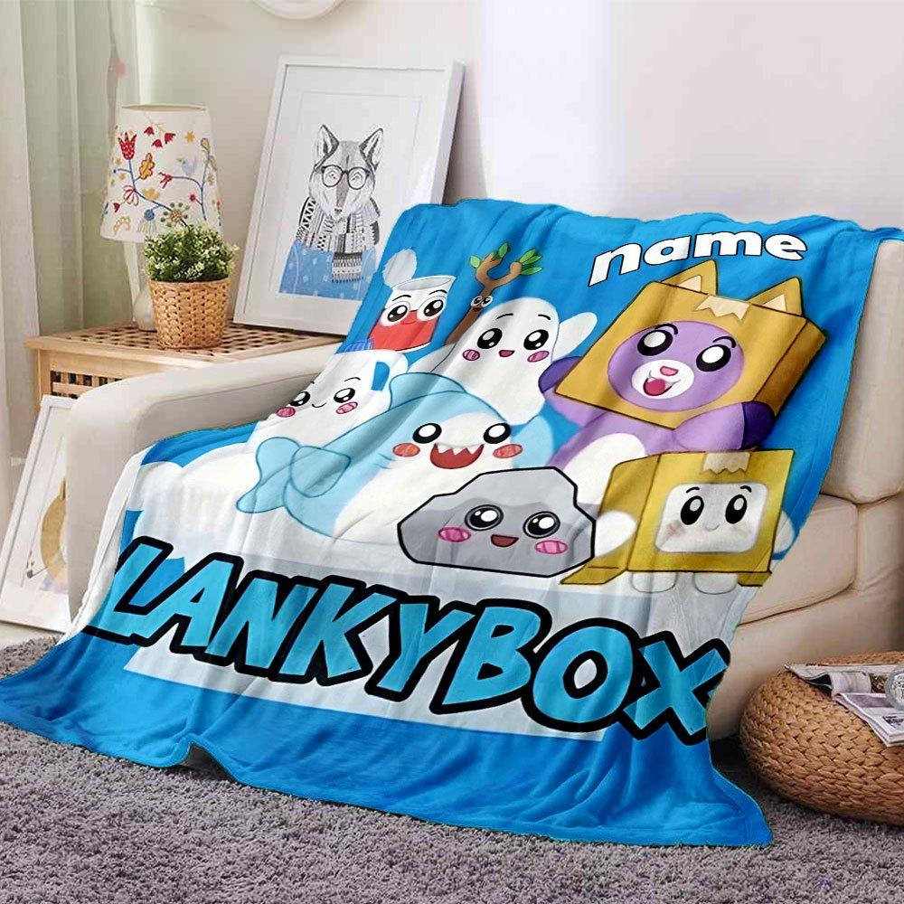 Lankybox Characters Lightweight Personalized Blanket Personalized Name Durable Comfort Perfect For Sofa Couch Office Bed Picnics For All Occasions