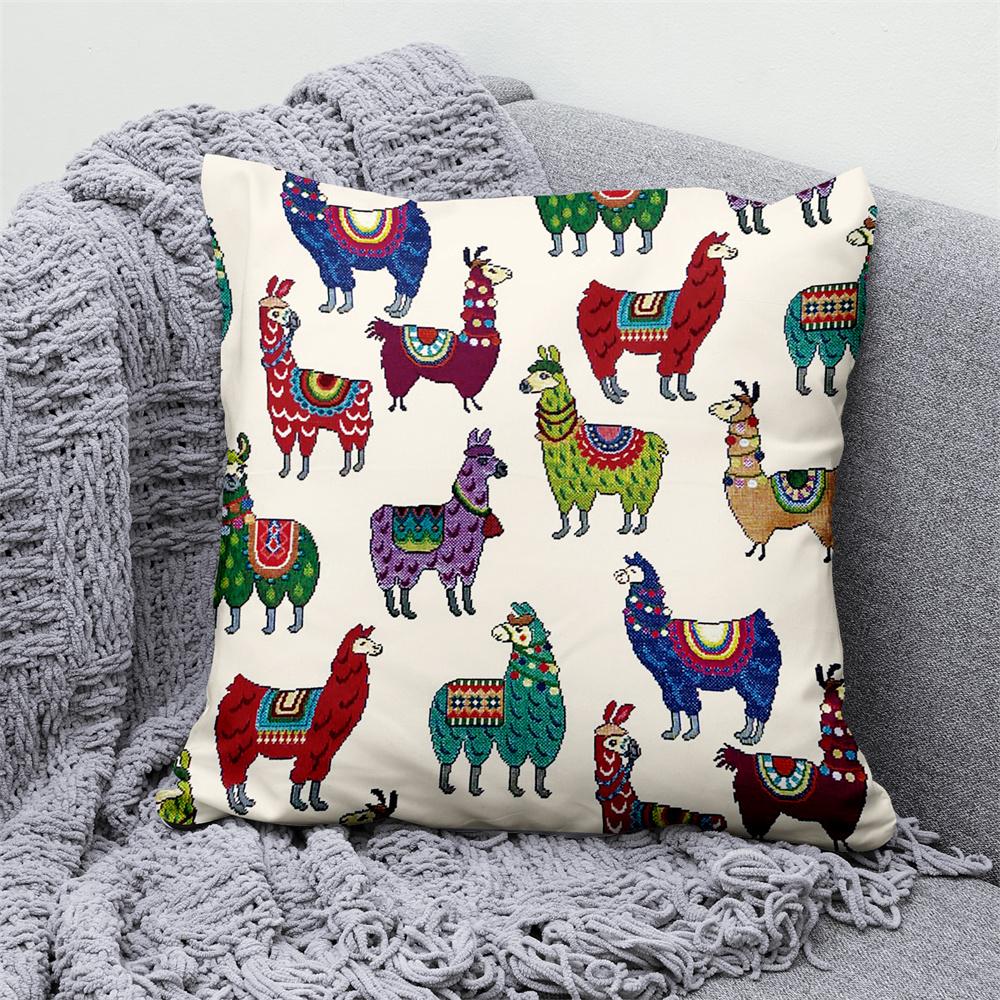 Juste De Coussin En Velours Animal Floral, Taie D'oreiller Décorative, Oreiller Pour La Maison, Canapé, Chambre, Voiture, Loup, Vache