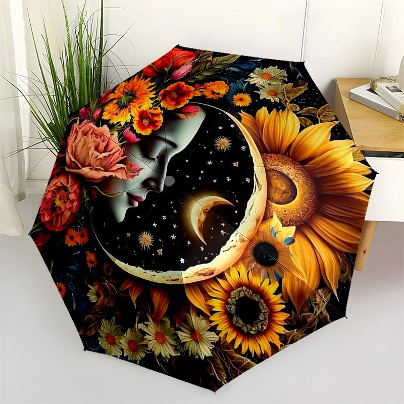 Floral Moon Phase Wall Art: Nature s Harmony in Every Frame Umbrella Day Gift Y298