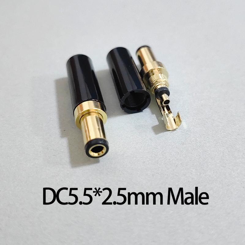 

2PCS Gold Plated DC Power Connector Kit - DC5.5x2.1 Male to Female Plugs for DIY Electronics And Devices
