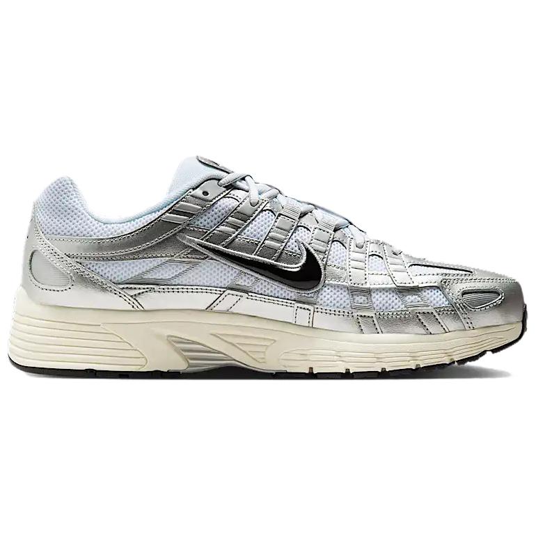Nike P-6000 Metallic Flat Silver Unisex Sneaker Weiß Metallic-Silber Schwarz CD6404-105