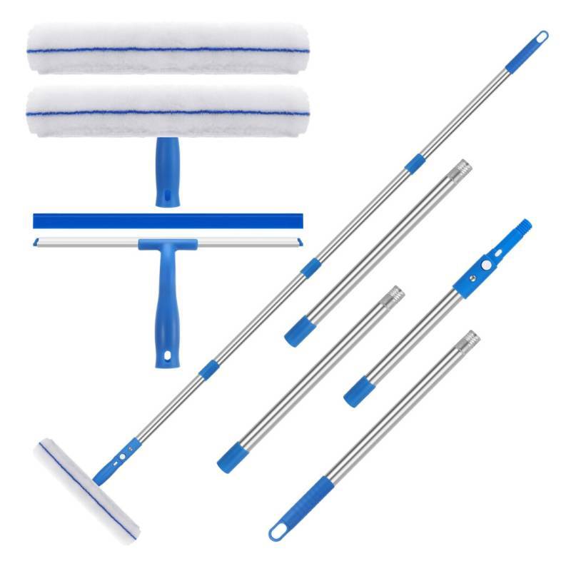 Stainless Steel Window Cleaning Equipment Tool With Extendable Pole For Home Cleaning And Glass Maintenance