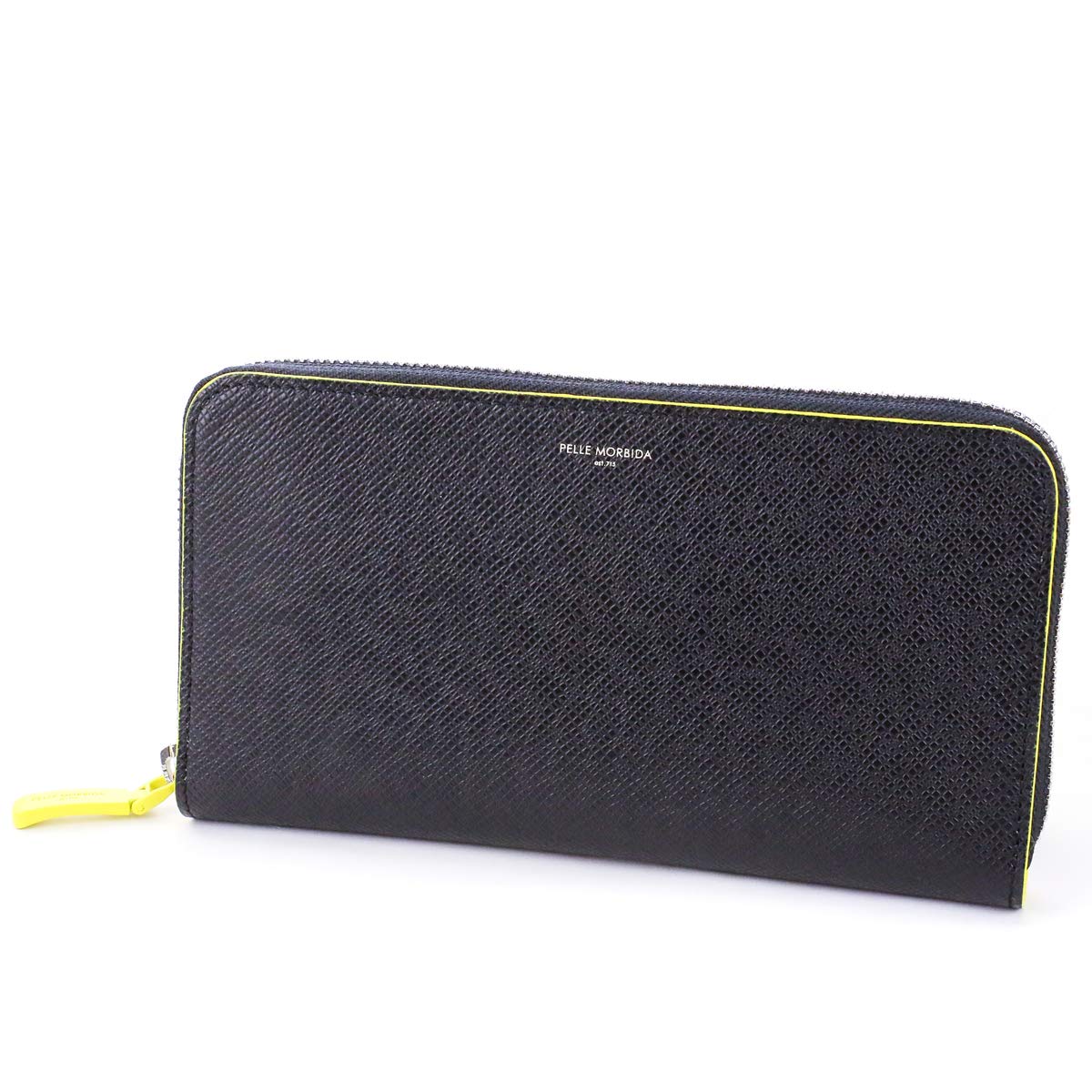 

Довгий гаманець з круглою блискавкою, натуральна шкіра Barca Black x Yellow [Pelle Morbida] для чоловіків PM-BA311BI-BKYE