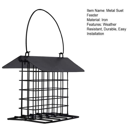 Suet Feeder for Outside Hanging Metal Suet Cake Holder Weatherproof Single Suet Cage Birds Feeder for Wild Birds Woodpecker
