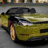 Glossy Gold Self-adhesive Film Carbon Fiber Waterproof Vinyl Wrap Car Tuning Stickers Auto Outdoor Accessories Body Covering