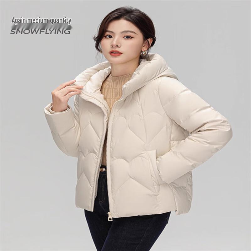 Xuezongfei 2024 Women's Short Hooded Down Jacket