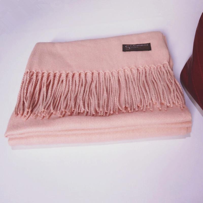 Wool Scarf for Women Autumn and Winter Warm Tassel Large Shawl Winter Scarf Solid Color Cashmere Scarf Imitation Cashmere Scarf