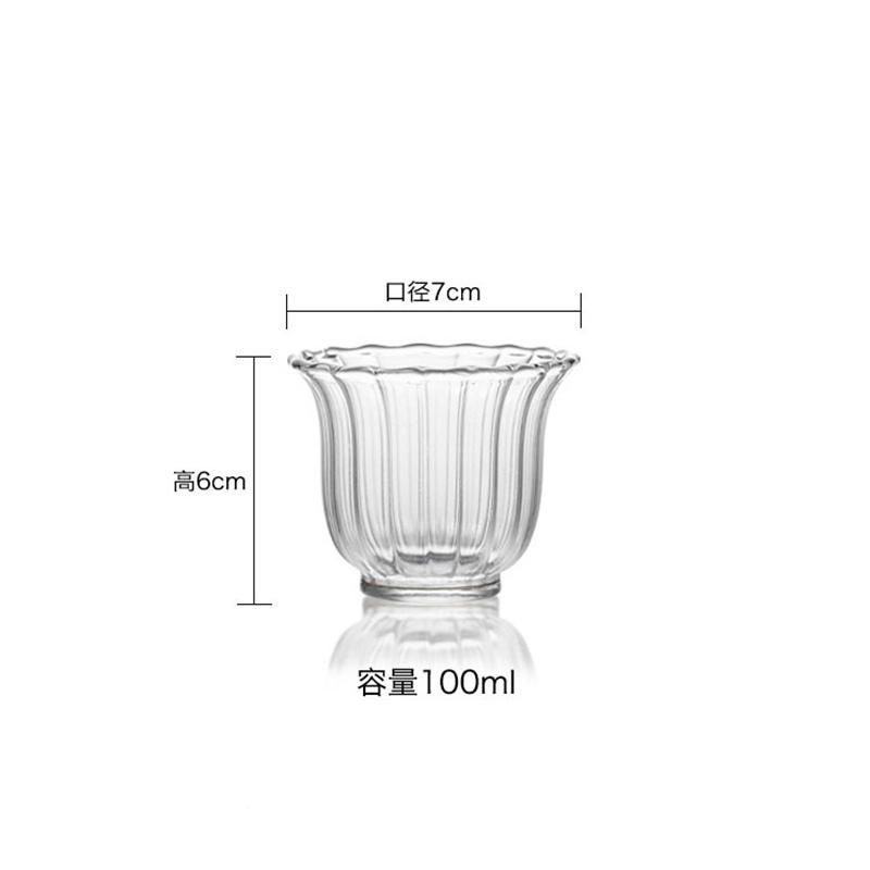 

Japanese Style 2Pcs/Lot 100ML Petal Shape Glass Kung Fu Teacup Heat Resistant Tea Set Tea Cup Tasting Sake Wine Cup 100ml чистый