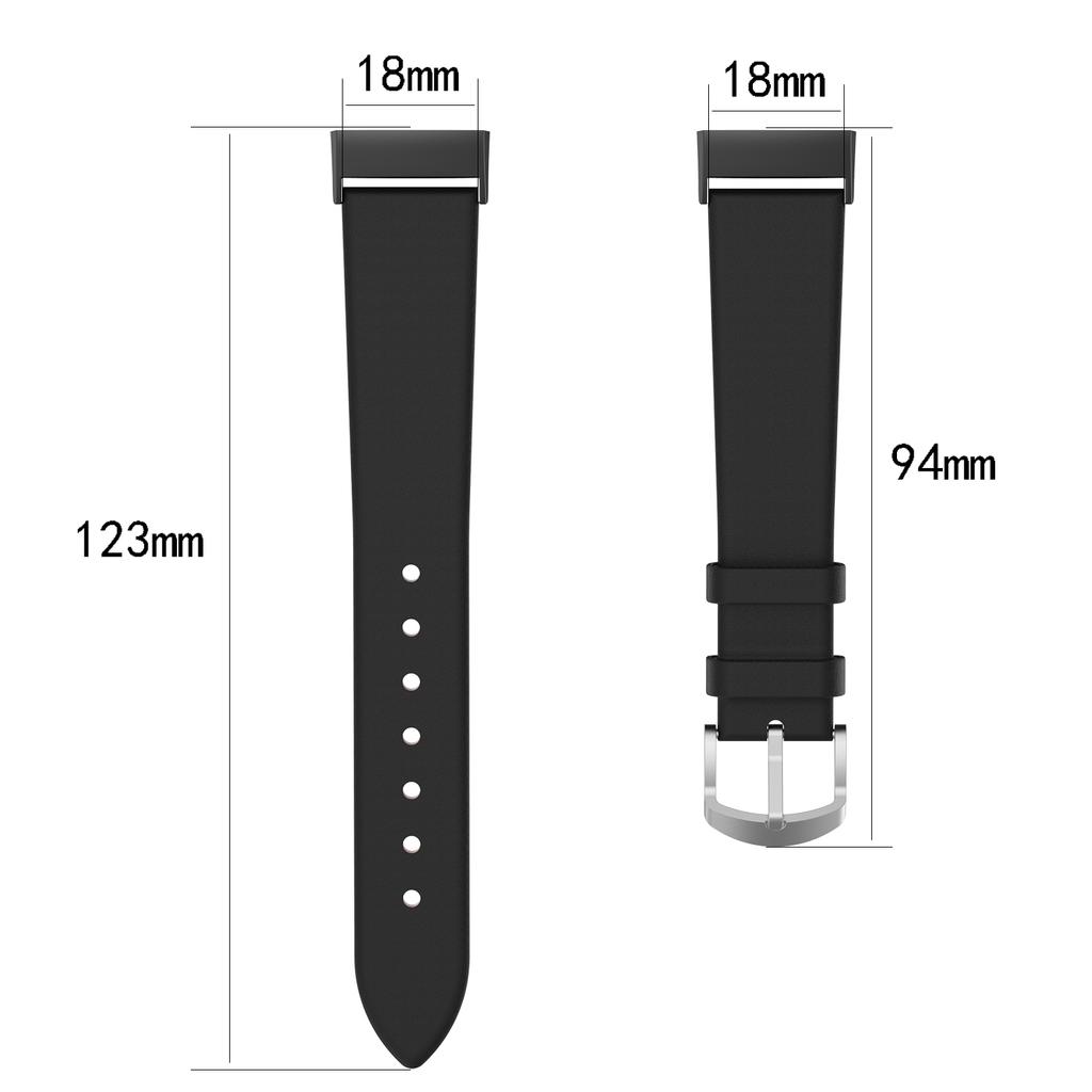For Fitbit Charge 4/3 Genuine Leather Watch Band with Stainless Steel Buckle