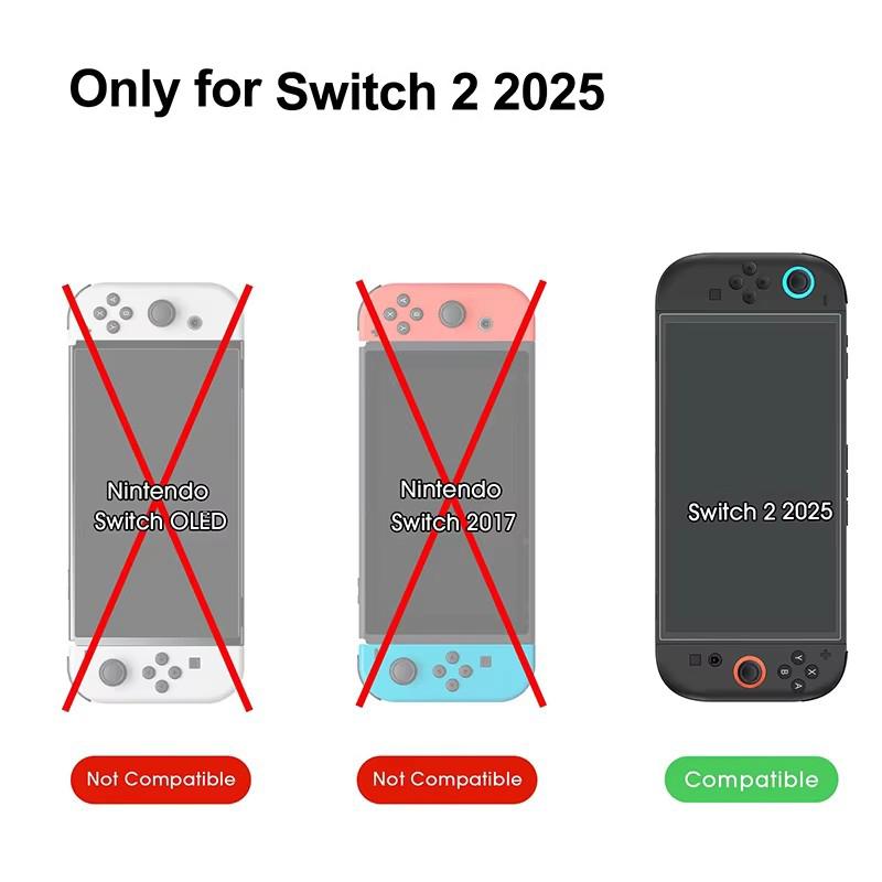 9H Tempered Glass Screen Protector for Switch 2 Controller Gamepad Joystick Cap HD Anti-Scratch Protective Film for Switch 2